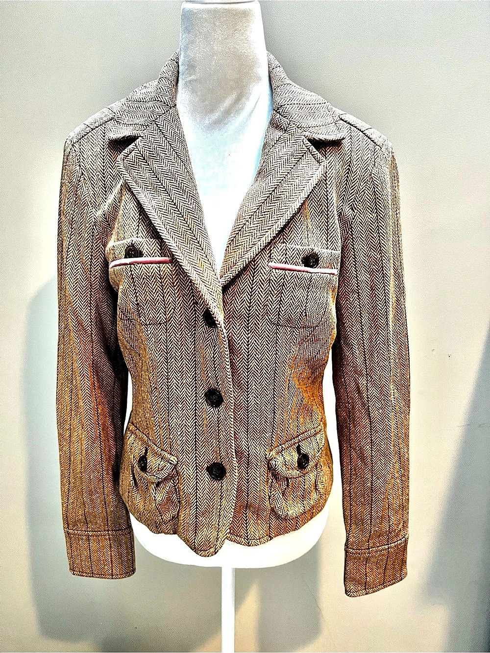 Indigo Palms Women's Herringbone Blazer Size Medium